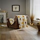 image 1 of Pumpkin Party Throw – Natural Fleece Blanket with Harvest Pumpkin Print 140x180cm Multi | Natural