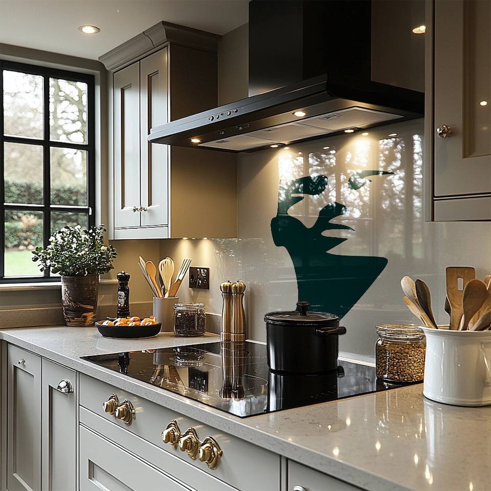 image 1 of Elegant silhouette Designer Splash Back | White