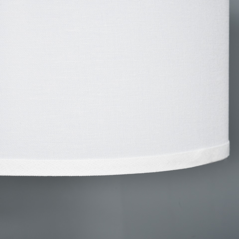 image 1 of HOMCOM Floor Lamp, Modern Standing Lamp with Linen Lampshade, Round Base for Living Room, Bedroom, Dining Room, 153cm, Gold and White