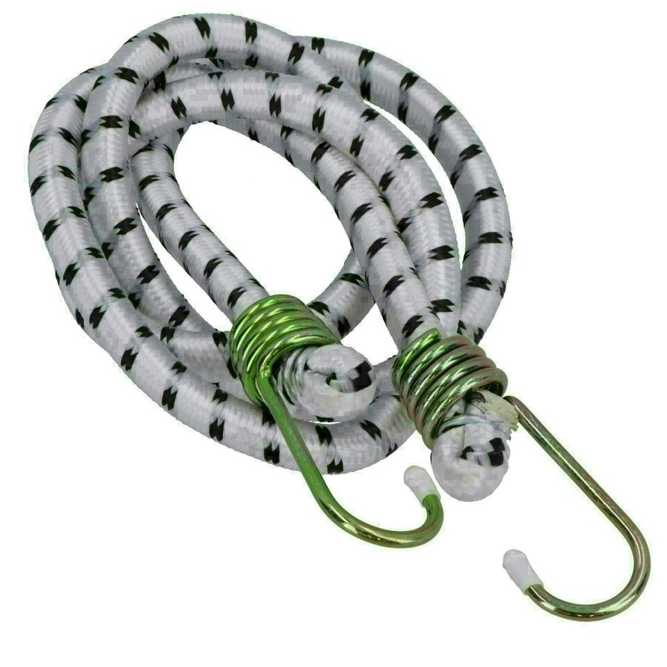 image 1 of Heavy Duty Bungee Cords Fasteners Tie Downs Strap Fastening with Metal Hooks 1pk
