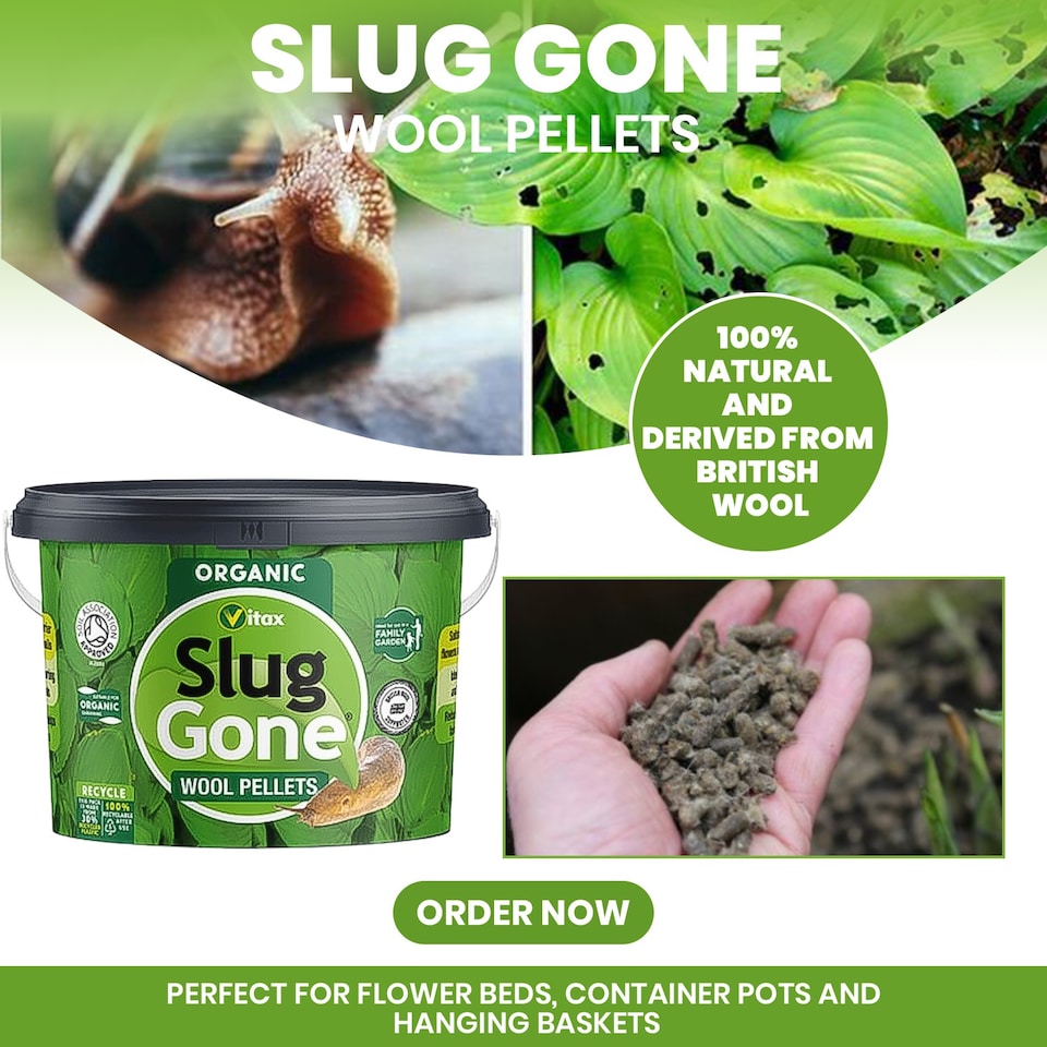 image 1 of Vitax Slug Gone 5L Natural Wool Pellets for Organic Gardens Protect Plants from Slugs & Snails Improves Soil & Plant Health | Brown
