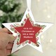 image 2 of Personalised Christmas Wreath Wooden Star Decoration