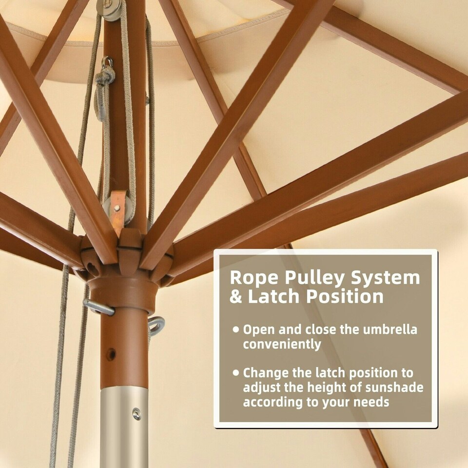 image 1 of COSTWAY 2.7M Outdoor Patio Umbrella Garden Parasol Sun Shade N/A