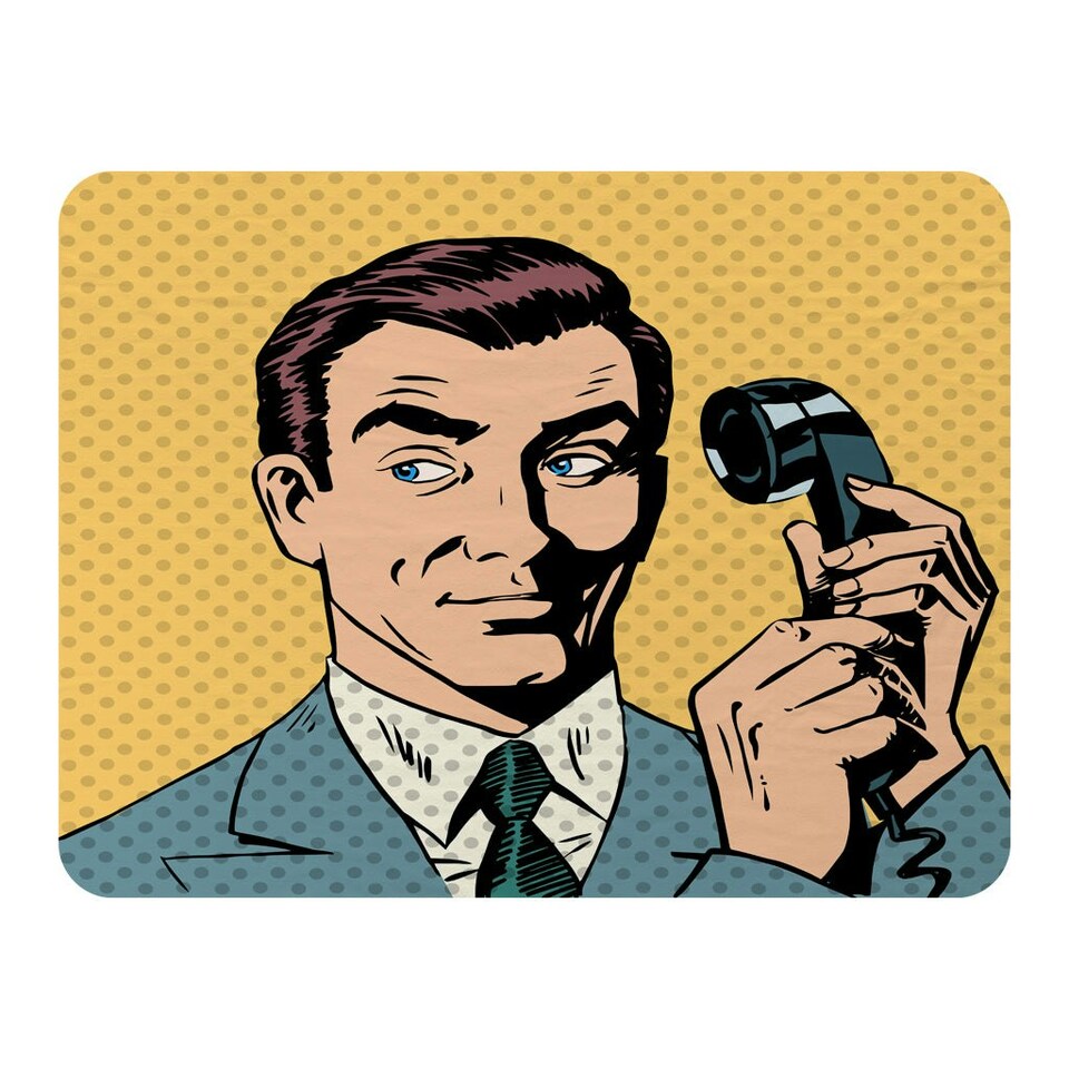 image 1 of Male businessman talking on the phone style pop art retro (Blanket)