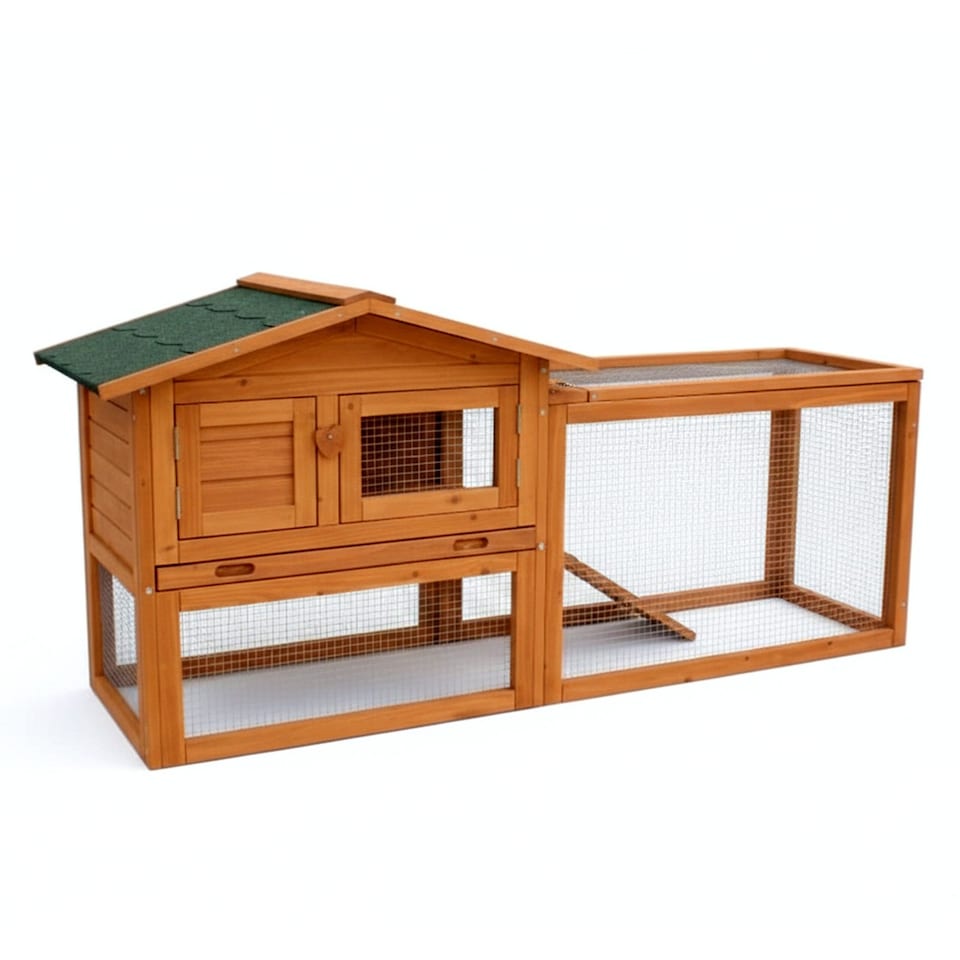 image 1 of Little Friends Apex Hutch with Play Pen