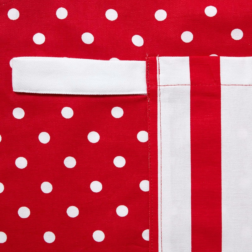 image 1 of Homescapes Red Polka Dot Cotton Apron