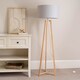 image 2 of ValueLights Lottie Oak Wooden Free Standing Tripod Floor Lamp Base | Brown