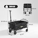 image 7 of Outsunny 93L Festival Trolley, 100kg Heavy Duty Folding Trolley Cart, Black