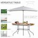 image 3 of Outsunny Metal Garden Dining Table Outdoor Patio with Hole 120L x 80Wcm