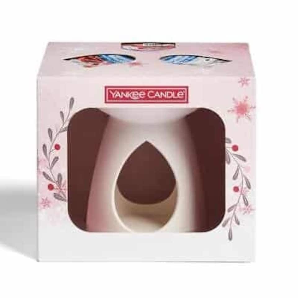 image 1 of Yankee Candle Wax Melt Warmer Gift Set Ceramic Wax Melt Burner + 3 x 28g Wax Melts (Snow Globe Wonderland, Snowflake Kisses and Peppermint Pinwheels)