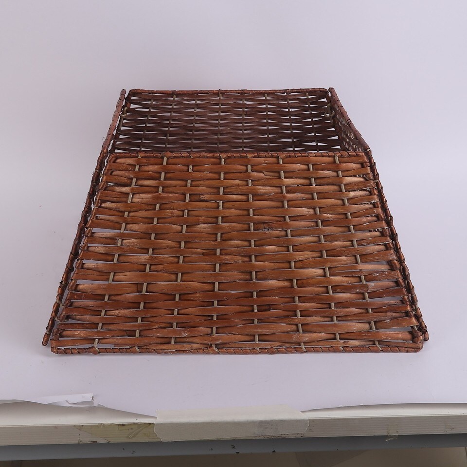 image 1 of 47cm Square Christmas Tree Skirt Stand Decorative Base Festive Xmas PVC Rope | Multi | Brown | 1