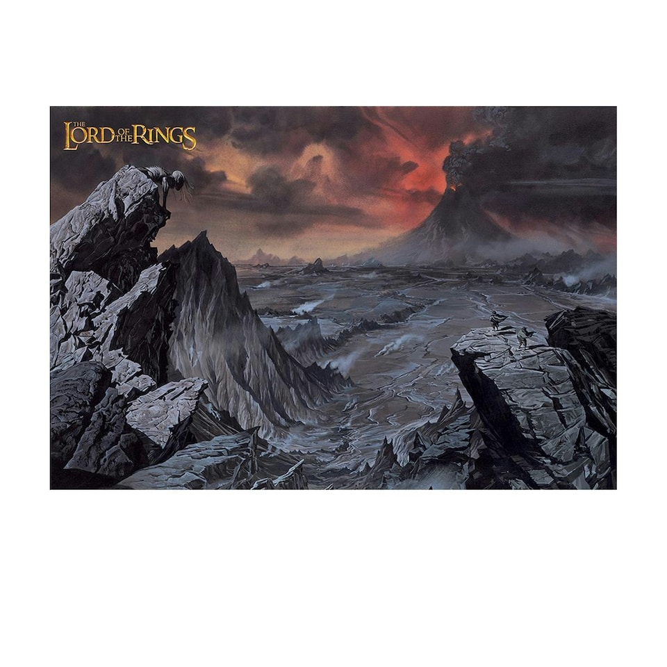 The Lord Of The Rings Mount Doom Poster - Charcoal/Red - One Size