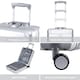image 2 of Flight Knight Premium Travel Suitcase - 8 Wheels Built-in TSA Lock Aluminium Frame, ABS Hard Shell Carry on Check in Luggage - 100+ Airlines Approved Silver | Aluminium | Cabin Bag