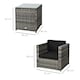 image 7 of Outsunny 3Pcs Patio 2 Seater Rattan Sofa Garden Furniture Set Coffee