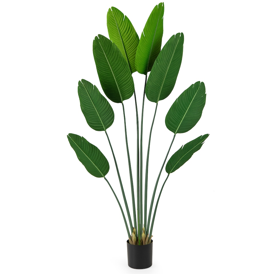 image 1 of COSTWAY 1.9 M Artificial Banana Leaf Tree Potted Fake Plant 1 Pack