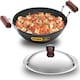 image 1 of Futura Induction Compatible Hard Anodised Flat Bottom Deep Fry Pan with Steel Lid, 2.5 Litre