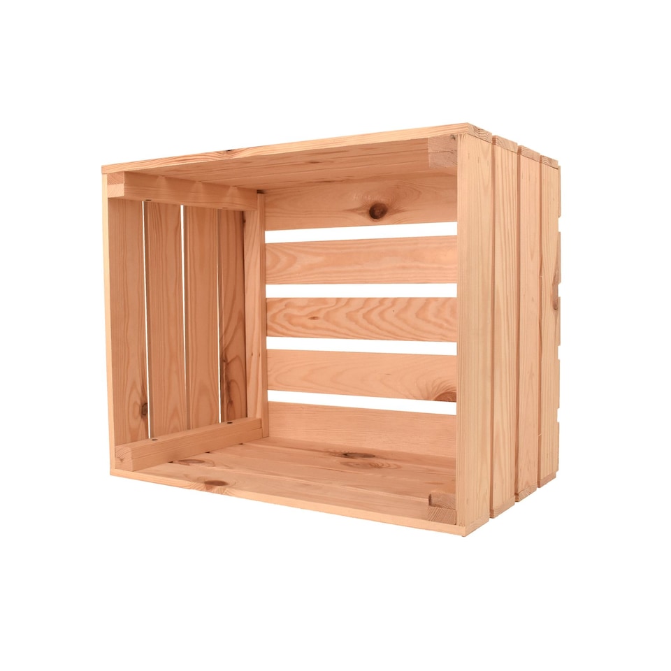 image 1 of Snowdon Timber Natural Wooden Storage Crate (L) 50cm (W) 40cm (H) 30cm - Pack of 2