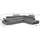image 2 of Fidenza Leather Corner Sofa Adjustable Headrests, L-Shaped Sectional, Contemporary Living Room Seating, Left Hand Facing Grey