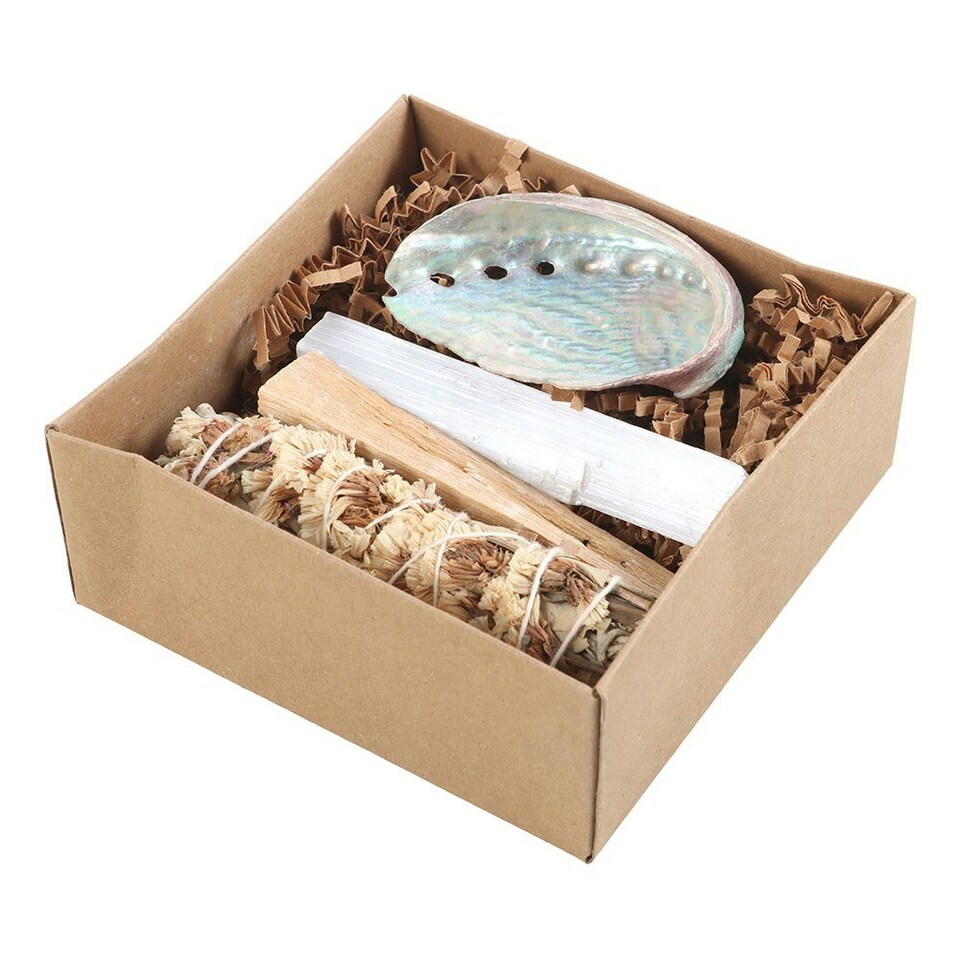image 1 of Something Different Serenity Relaxation Sage Smudge Kit (Pack of 4) - Brown/White - One Size