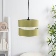 ValueLights Sophia Pair Small Olive 2 Tier Ceiling Light Shades Green