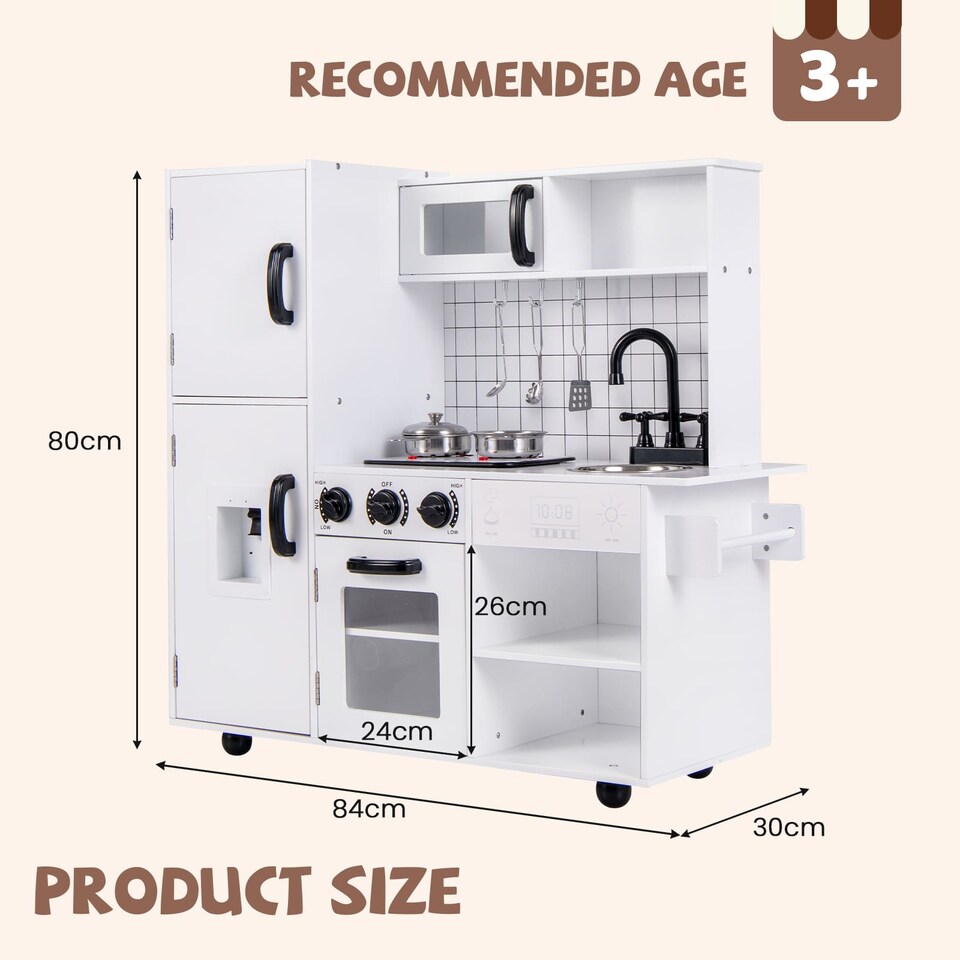 image 1 of COSTWAY Play Kitchen Toy Set Kids Kitchen Playset Chef Pretend Play Toy