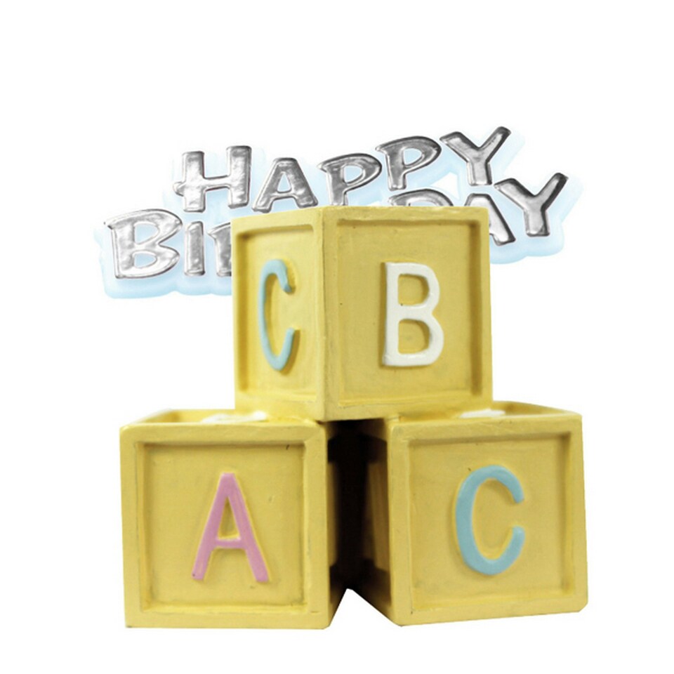 Creative Party Baby Blocks & Motto Cake Topper - Multicoloured - One Size
