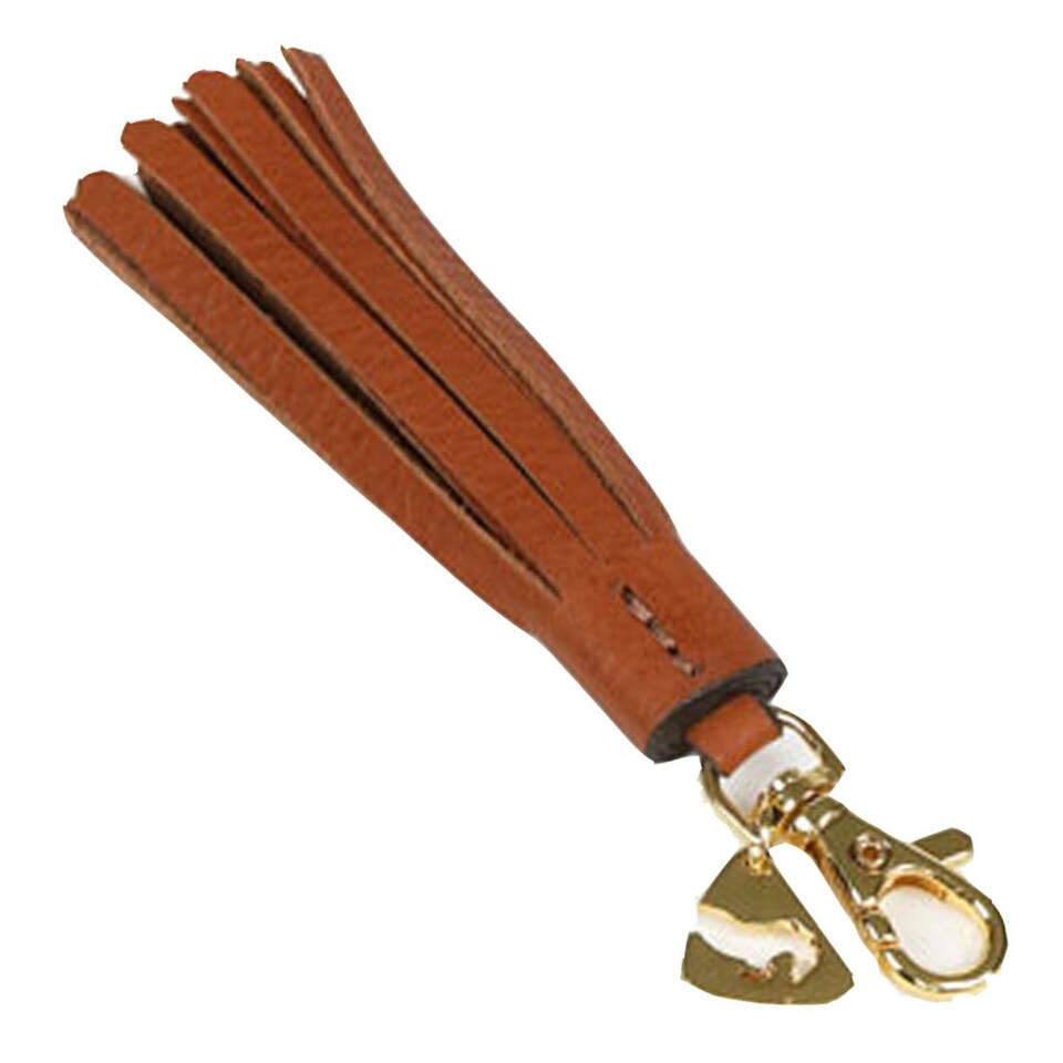 Aubrion Tassel Trim Leather Keyring - Tan - One Size