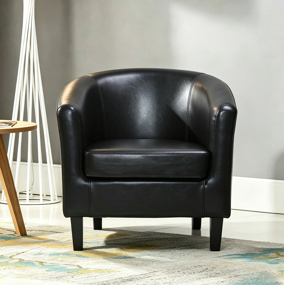 image 1 of Tub Chair Faux Leather Arm Chair