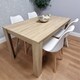 image 2 of Dining Table and 4 Chairs Oak Effect Wood 4 White Plastic  Chairs Dining Room