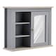 image 1 of kleankin Bathroom Wall Mirror Cabinet, Cupboard with Door, Storage Cabinet with Adjustable Shelf for Corridors Living Rooms, Grey