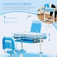 image 3 of HOMCOM Kids Study Desk and Chair Set w/ USB Lamp, Adjustable Height, Pink 