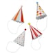 image 1 of Circus Scalloped Paper Party Hats with Pom Poms - Pack of 8