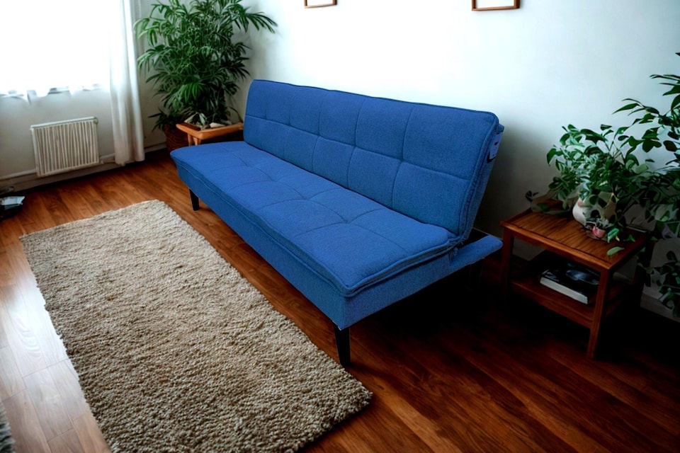 image 1 of The Fermo 2 Seater Sofa Bed in Grey, Silver or Navy | Blue | One Size