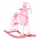 image 1 of HOMCOM Baby Rocking Horse Plush Ride on Animals Rocker with Sound Handle Grip for Kids 3-6 Years - Pink