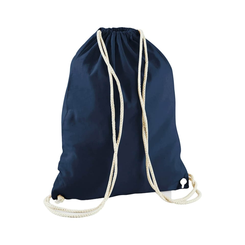 image 1 of Westford Mill Cotton Gymsac Bag - 12 Litres - French Navy - One Size | Multi | One Size