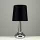 image 3 of ValueLights Teardrop Pair of Chrome Touch Table Lamps with Black Shade Black