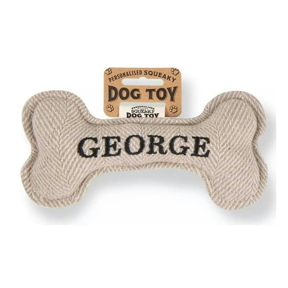 image 1 of History & Heraldry Pre-Personalised Squeaky Bone Dog Toy - George