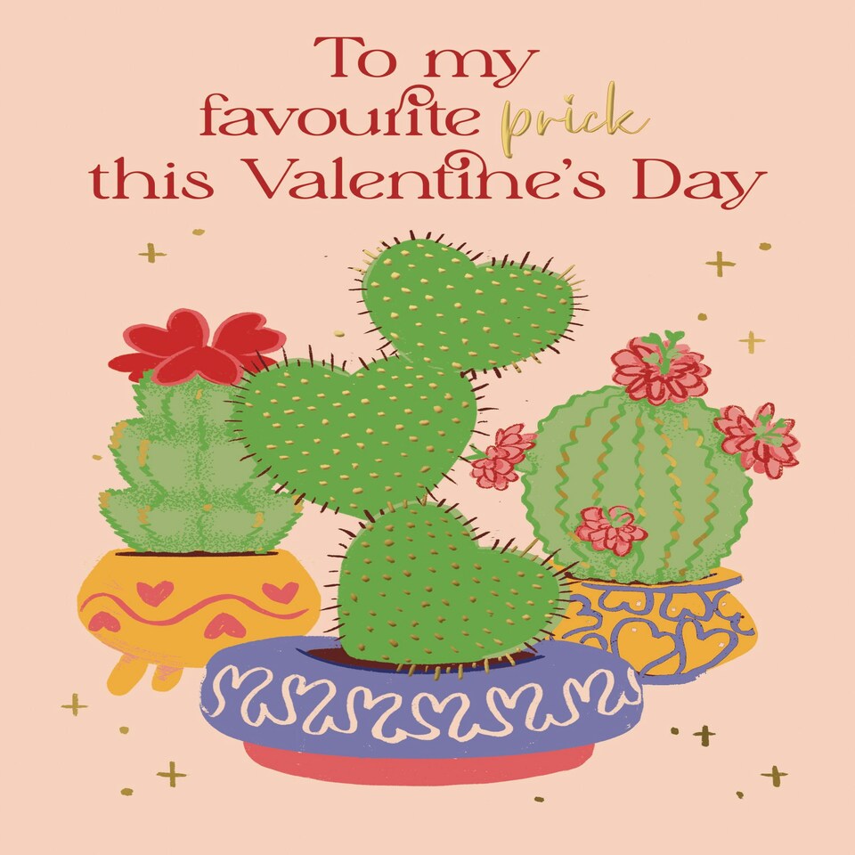 image 1 of To My Favourite Prick... - Funny Floral Valentine's Day Card