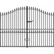 image 2 of Corfe Premium Spear Top Tall Bow Top Double Estate Gate - Steel - Fits Gap 3048 mm x 2083 mm High - Electro Galv./Black Black