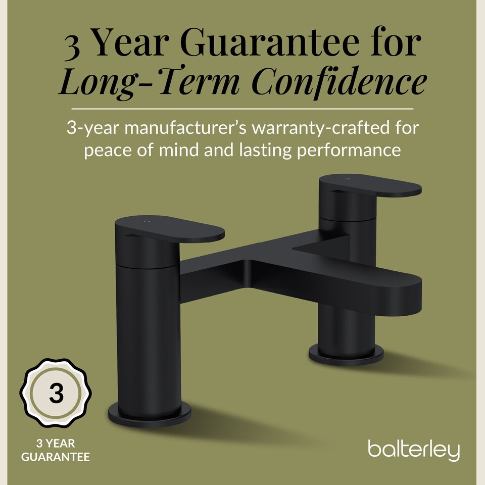 image 1 of Cascade Round Deck Mounted Bath Filler Tap - Matt Black | Black | Matt Black | 1