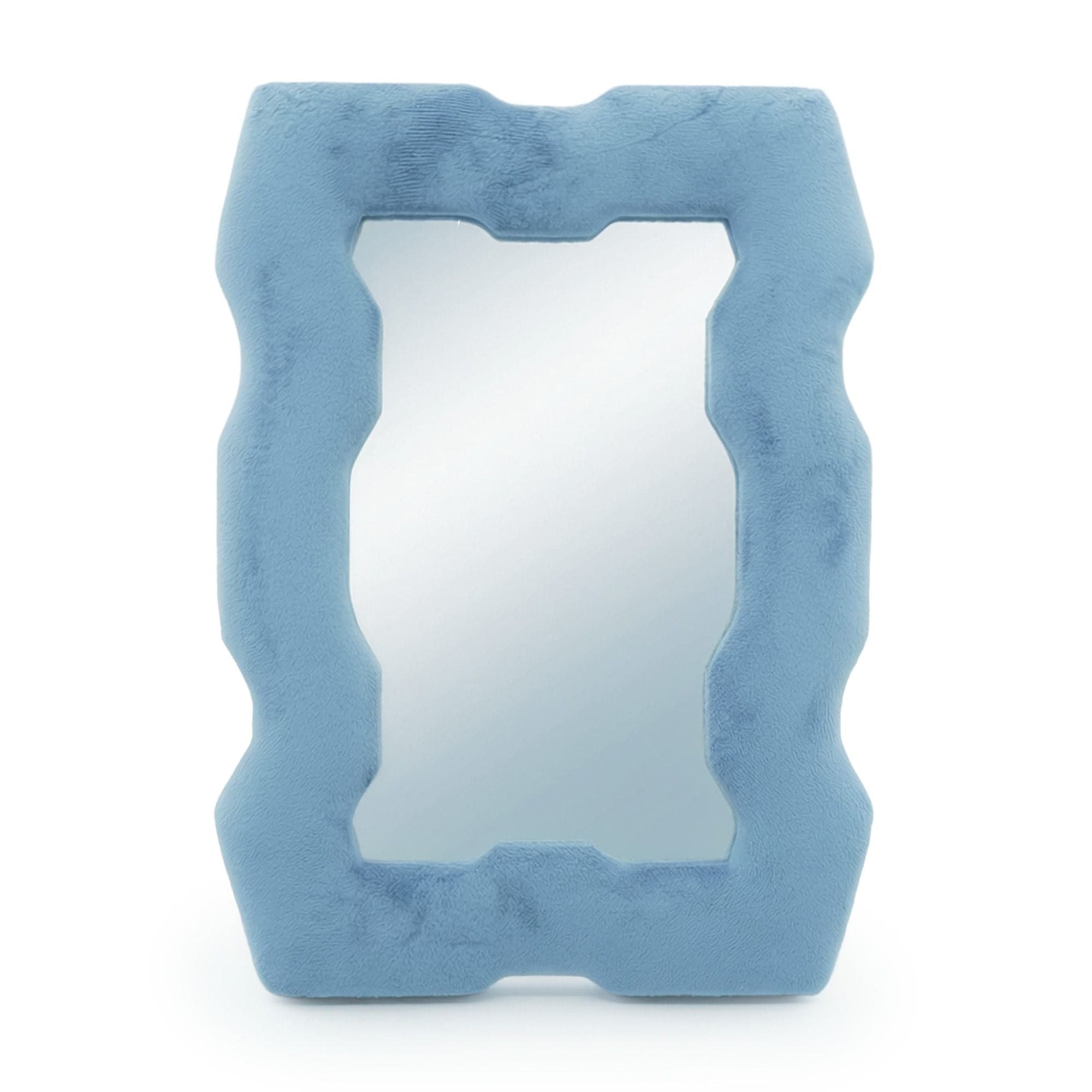 Serenityy Luxury Soft Wall Mirror - Velvet Royal Blue 30.5x22.5x2.3cm | Size: 0.5m x 1m