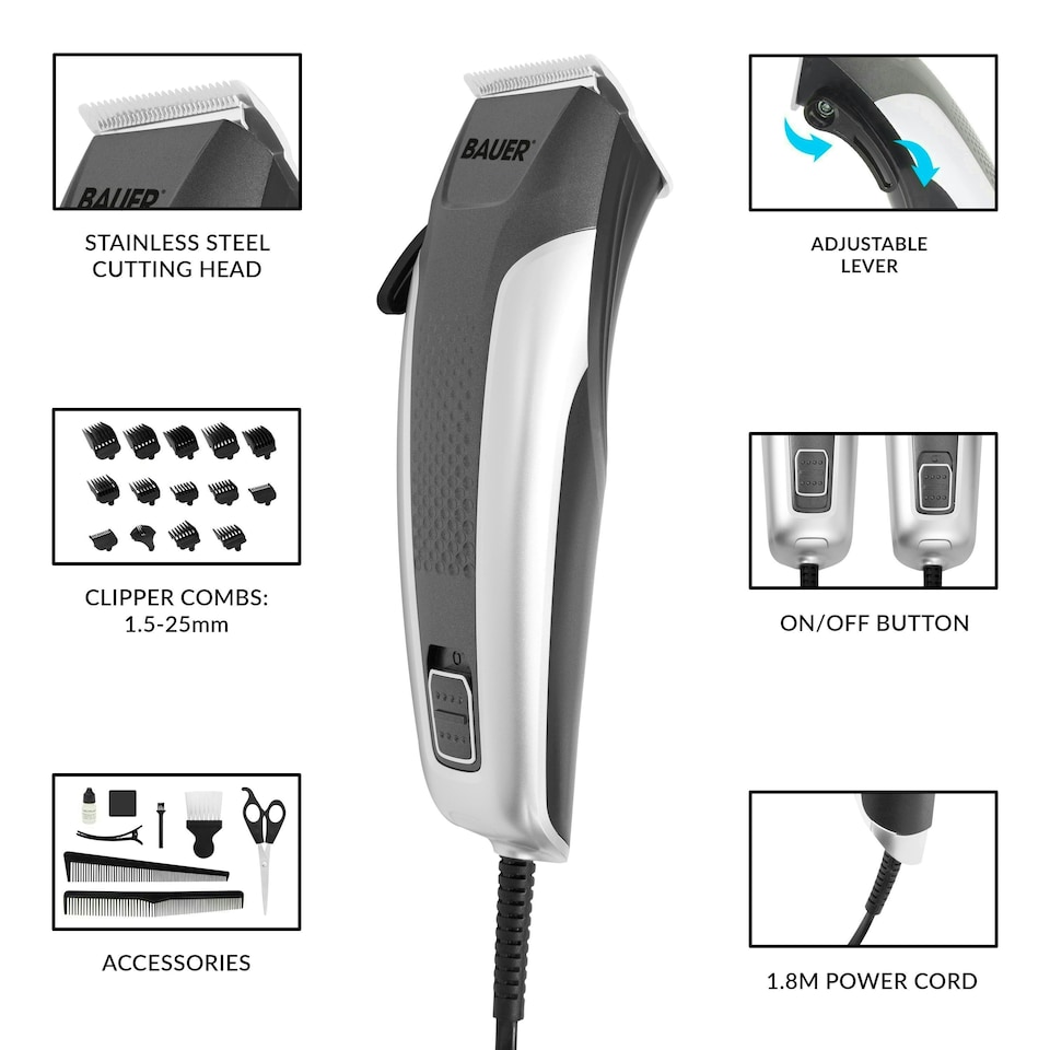 image 1 of Bauer Professional Hair Clipper and Grooming Kit for Men
