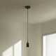 image 5 of CGC Cassie Black 1.5m Adjustable E27 Ceiling Pendant with Matching Rose | Black | Black | Height: 7 cm, Width: 9.8 cm, Total height: 300 cm