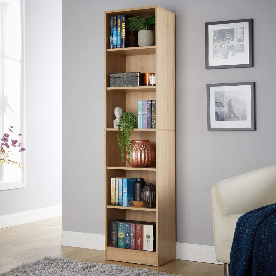 image 1 of Bookcase Display Shelf Freestanding Book Storage Unit Home Living Room Furniture | Brown