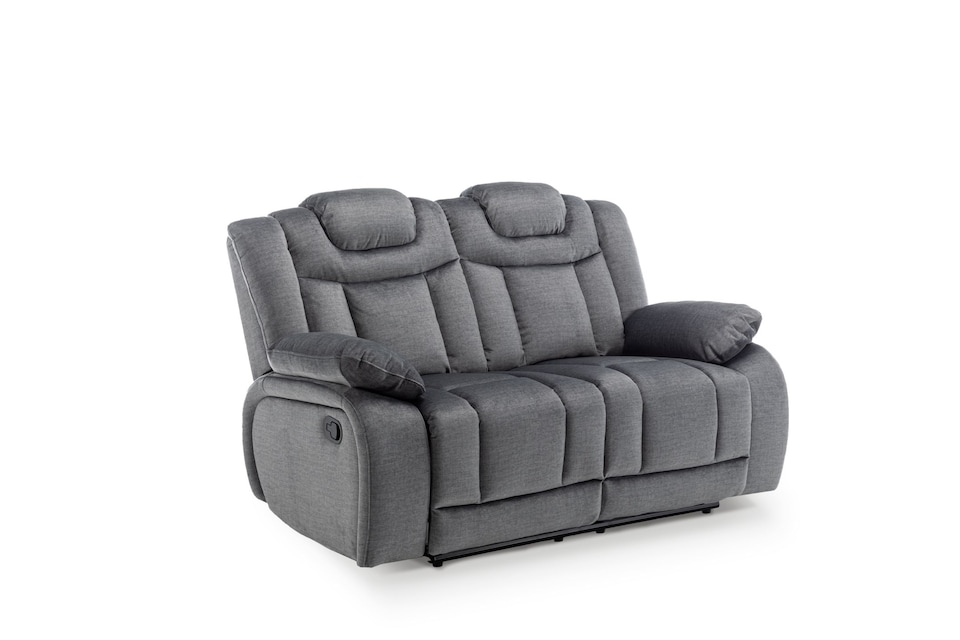 image 1 of Chenille Fabric Grey 2 Seater Manual Recliner Sofa TOLEDO