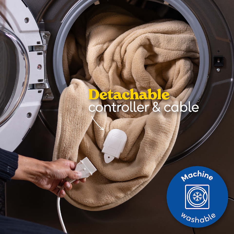 image 1 of Russell Hobbs RHHT1004BG Electric Blanket Beige Heated Throw Microfleece