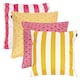 image 1 of 4PK Cushion, Deck Stripe, x2 Pink,x2 Yellow
