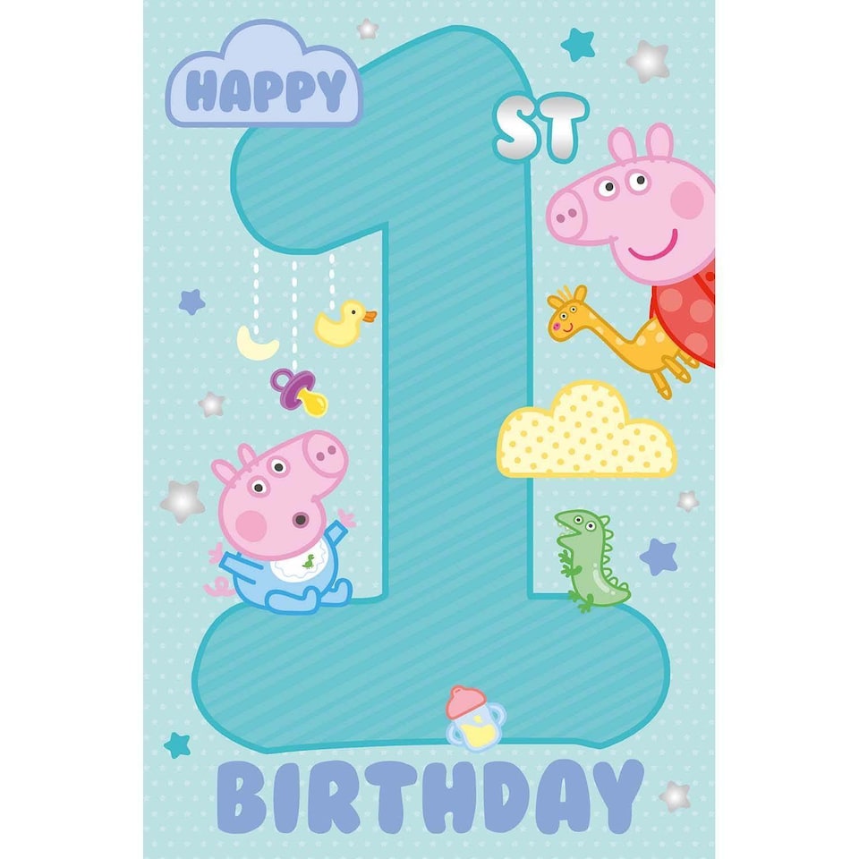 Peppa Pig Age 1 Birthday Card