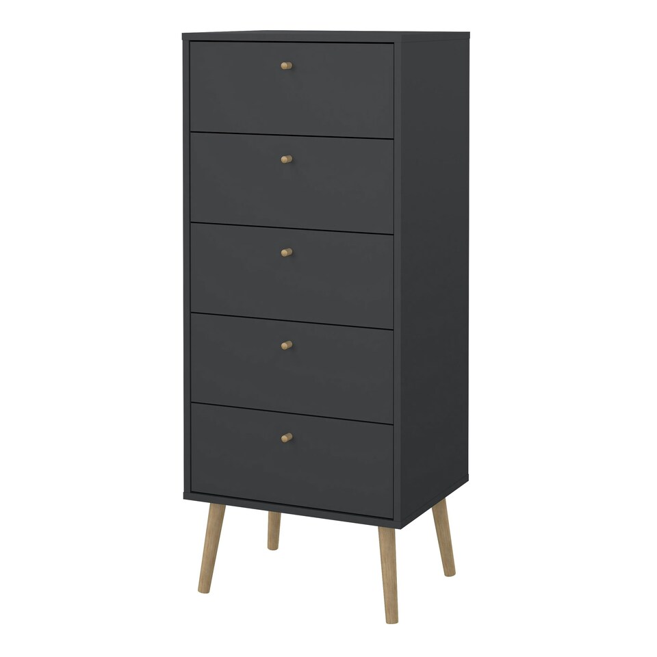 image 1 of Cumbria Chest 5 Drawers Dark Grey