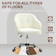 image 4 of HOMCOM Fluffy Vanity Chair for Desk, with Height Adjustable, Wheels, Cream